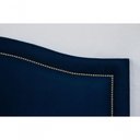 Ver imagem 4 de Cabeceira Casal Curva Luxo 140x60 Suede Azul - Tachas Prata