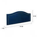 Ver imagem 3 de Cabeceira Casal Curva Luxo 140x60 Suede Azul - Tachas Prata