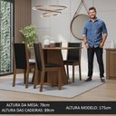 Ver imagem 5 de Conjunto Sala de Jantar Mesa Tampo de Madeira 4 Cadeiras Rustic/preto Sophie Madesa