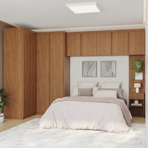 Guarda-Roupa Modulado 6 Peças 9 Portas Arani CabeCasa MadeiraOriginals Marrom/Cinamomo
