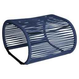 Puff Porto para Área Externa em Alumínio e Corda Náutica Azul - 1