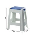 Ver imagem 2 de Banqueta Plástica Empilhável Resistente Branca C/ Azul