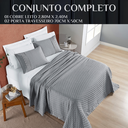 Ver imagem 6 de Cobri Leito de Luxo Super King London 200 Fios Bordado Inglês Nobless:cinza
