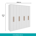 Ver imagem 5 de Guarda Roupa Casal com 8 Portas e 4 Gavetas Austin Carraro Branco