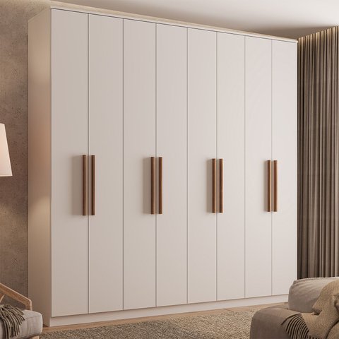 Guarda Roupa Casal com 8 Portas e 4 Gavetas Austin Carraro Branco