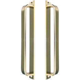 Puxador Duplo Colonial Porta Correr Madeira Rústico 220mm Paris Dourado - 3