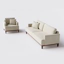 Ver imagem 4 de Sofá 4 Lugares Living Fixo Doha 2,70m em Linho:bege Claro Palha