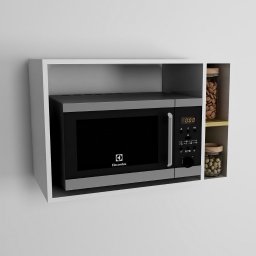 Armário de Cozinha Aéreo para Microondas com 3 Nichos - Luxo - 2