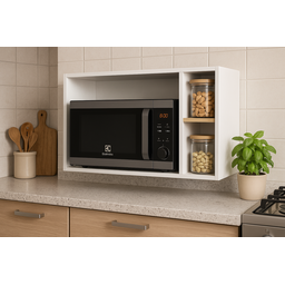 Armário de Cozinha Aéreo para Microondas com 3 Nichos - Luxo - 1