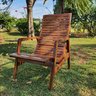 Cadeira De Descanso Em Madeira Maciça cor Marrom para Jardim - 1