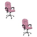 Ver imagem 2 de Kit 2 Cadeiras de Escritório Presidente Reclinável - Rosa