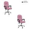 Kit 2 Cadeiras de Escritório Presidente Reclinável - Rosa - 3