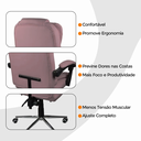 Ver imagem 7 de Kit 2 Cadeiras de Escritório Presidente Reclinável - Rosa