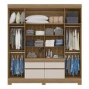 Ver imagem 3 de Guarda Roupa Casal 4 Portas Bilbao Amêndola Off White com Espelho - Demóbile