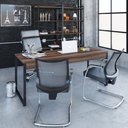Ver imagem 3 de Mesa Kuadra Diretor 180x70x75cm Nogal - Est. Preta Nogal - Est. Preta