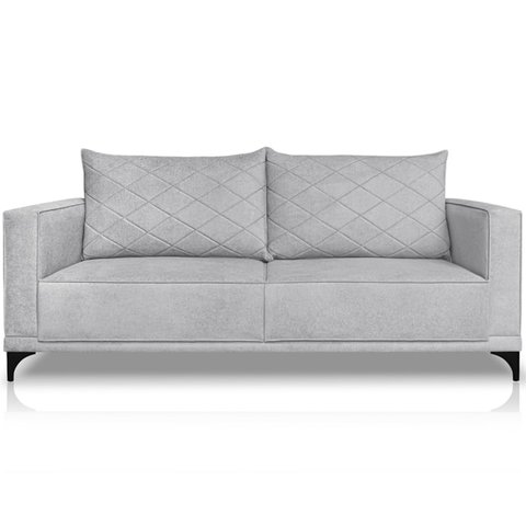 Sofa Nori 3 Lugares Pes de Ferro 200cm Linho Boucle 3302 Ezz