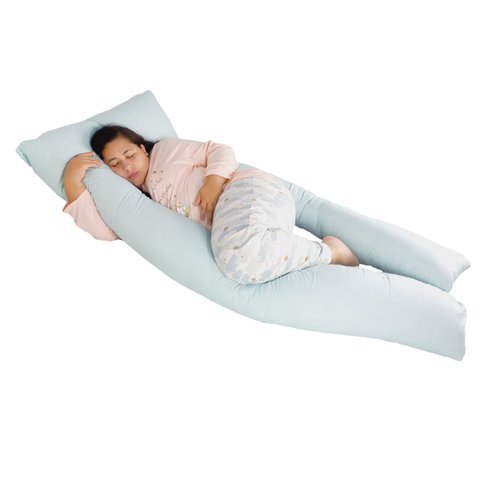Travesseiro de Corpo Gigante 190x80cm Com 2 Capas De Algodão - Verde claro
