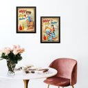 Ver imagem 1 de Kit 2 Quadros Cozinha Vintage Crianças 24x18cm - com Vidro:madeira Branca