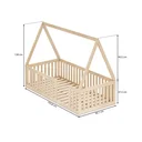 Ver imagem 4 de Quarto Montessori Cama Telhado Giulia e Guarda-Roupa Curió Casatema MadeiraOriginals Natural/Verde