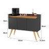 Buffet GOLD 3 Portas - Preto / Mel - 4