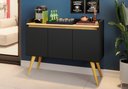 Ver imagem 1 de Buffet GOLD 3 Portas - Preto / Mel
