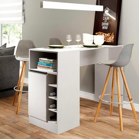 Ilha Bancada de Cozinha Branco Tx 01 Porta 140cm MDP 0535 - Prime