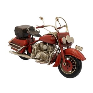 Motocicleta em Miniatura Vermelho em Metal 16x27x9,5cm