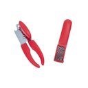 Ver imagem 1 de Kit abridor de lata espremedor de alho 2 pç vermelho – Oikos