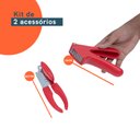 Ver imagem 2 de Kit abridor de lata espremedor de alho 2 pç vermelho – Oikos
