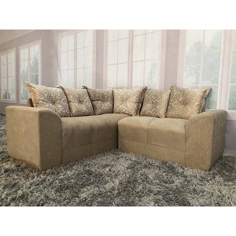 Sofá Canto Bege com Floral 602/322 Belo