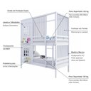 Ver imagem 5 de Beliche Casinha 2 Janelas Cortina Madeira Branco
