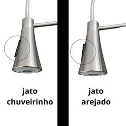 Torneira Inox Gourmet monocomando de cozinha mesa bancada cozinha - 4