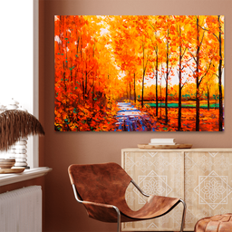 QUADRO DECORATIVO PAISAGEM DE OUTONO Grande 118x78 - 3