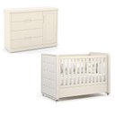 Ver imagem 1 de Berço Americano com Capitonê New Boucle e Cômoda Infantil Tutto New Off White - Matic
