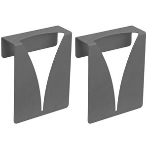 Kit 2 Pendurador de Toalha Cinza Porta Pano de Prato Suporte para Cozinha ou Banheiro Organize