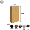 Ver imagem 3 de Armário Alto 2 Portas com Chave 161cm x 80cm Fechado com Prateleiras Cor:Carvalho Xingu