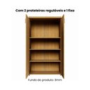 Ver imagem 4 de Armário Alto 2 Portas com Chave 161cm x 80cm Fechado com Prateleiras Cor:Carvalho Xingu