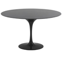 Ver imagem 1 de Mesa de Jantar Tulipa Saarinen Redonda 120 Cm Tampo Laca Preta + Vidro Base Preta Personal Moveis de