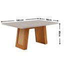 Ver imagem 4 de Mesa de Jantar Carolina 180cm Tampo MDF Vidro Canto Copo com 6 Cadeira Aline