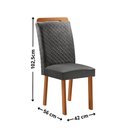 Ver imagem 3 de Mesa de Jantar Carolina 180cm Tampo MDF Vidro Canto Copo com 6 Cadeira Aline