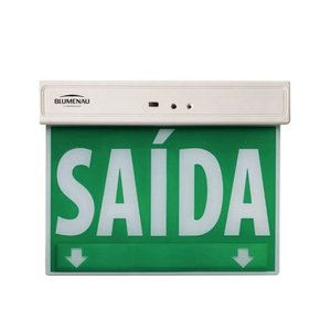 Placa de Saída de Emergência LED 1 Face Verde Bivolt 1W 35 Lúmens 240x185x20mm Blumenau