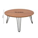 Ver imagem 2 de Mesa De Centro Redonda Industrial Pé De Ferro - Bege