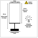 Ver imagem 4 de Kit 02 Abajur Quarto Pé Quadrado Cor Imbuia Cúpula Tecido