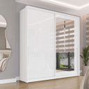 Ver imagem 1 de Guarda Roupa Casal com 2 Portas de Correr 2 Gavetas e Espelho 240849 Linha Porto Politorno Móveis