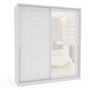 Ver imagem 3 de Guarda Roupa Casal com 2 Portas de Correr 2 Gavetas e Espelho 240849 Linha Porto Politorno Móveis