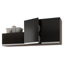 Ver imagem 1 de Kit Área de Serviço e Lavanderia com 02 Armários Aéreo 80cm e 60cm 100% MDF Preto - Desk Design Lux