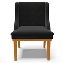 Ver imagem 7 de Kit 4 Cadeiras Decorativas Sala de Jantar Base Fixa de Madeira Firenze Suede Preto/Castanho G19 - Gr