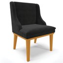 Ver mais imagens de Kit 4 Cadeiras Decorativas Sala de Jantar Base Fixa de Madeira Firenze Suede Preto/Castanho G19 - Gr