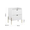 Mesa de Cabeceira Moriah Branco de 45cm com Duas Gavetas e Pés Industriais de Ferro Dourado - 7