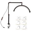 Ver imagem 1 de Luminaria Estetica Spa Arco Meia Lua 3 Tons Led Suporte Celular Mesa Angulo Ajustavel Limpeza